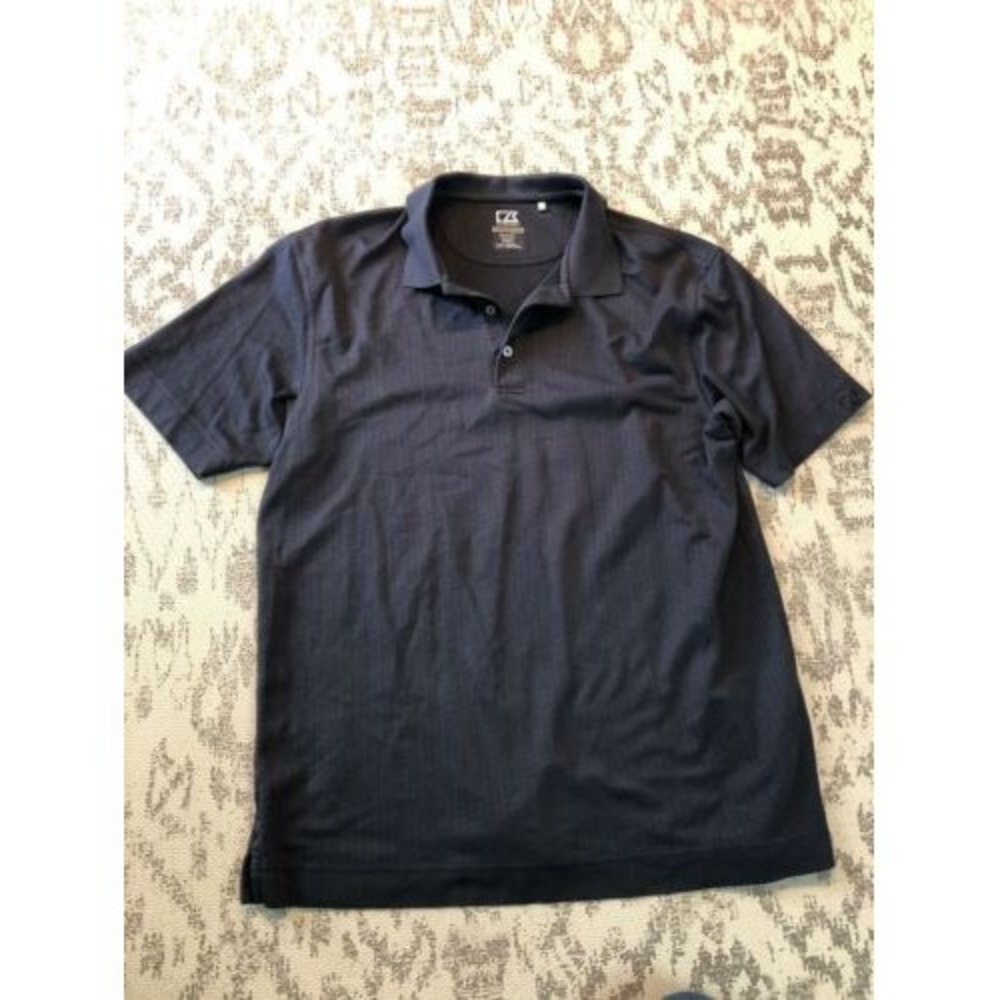 mens cutter and buck drytek luxe‎ golf blue polo size medium